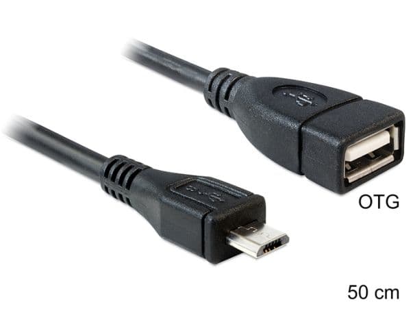 Delock - USB-kabel - Micro-USB type B (hann) til USB (hunn) - USB 2.0 OTG - 50 cm