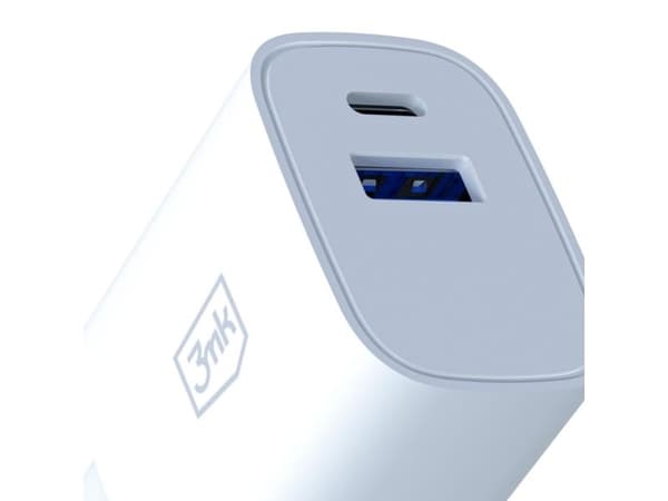 Lader 30 W USB-A, USB-C, PD 3.0, QC 4+, hvit