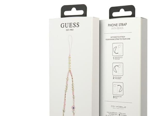 Guess Phone Strap Beads Shell - Puhelinriipus 25 cm (vaaleanpunainen)