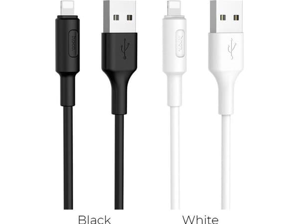 USB-kabel Hoco USB-A til microUSB 1 m hvit (6957531080114)