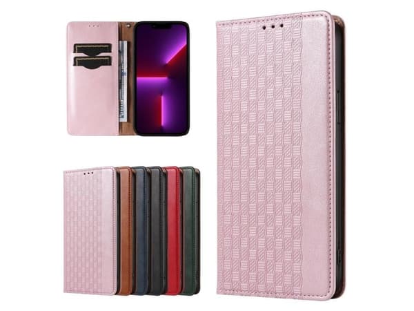 Magnet Strap Case till iPhone 13 Pro Max - plånbok med mini-lanyard berlock rosa