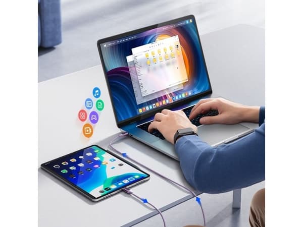 USB-C - USB-C 1m 5A 60W kaapeli - violetti