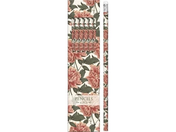 Dekorative blyanter STPEN18 peonies – sett med 6 stk.