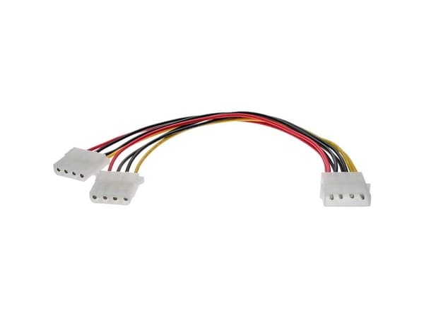 InLine 29659, Molex (4-pin), 2 x Molex (4-pin), 0,2 m, Hankjønn, Hunkjønn, Rett