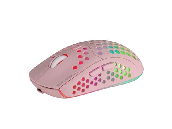 Mars Gaming MMW3P, högerhand, Optisk, RF Trådlös, 3200 DPI, Rosa