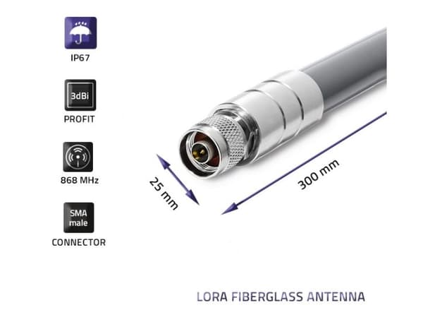 Qoltec - Antenne - 3 dBi - utendørs - grå