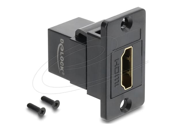 Delock Panel Mount HDMI-pistorasia pistorasiaan 4K musta