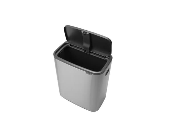 Brabantia Bo Touch Bin, 60 l, Rektangulær, Metall, Rustfritt stål, Plast, 545 mm