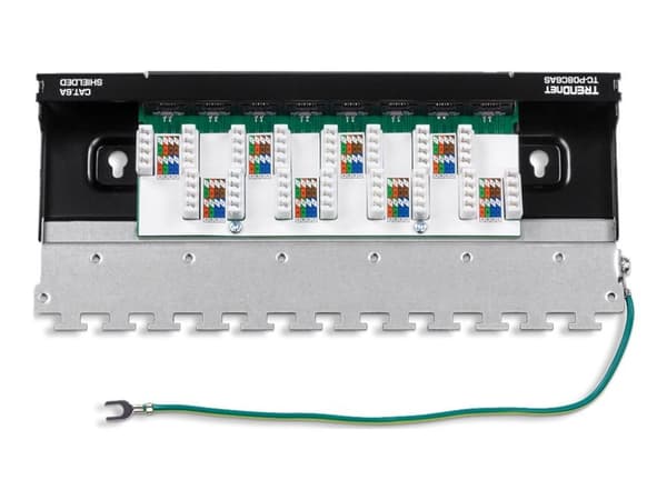 TRENDnet TC-P08C6AS - Patch-panel - väggmontering - CAT 6a - STP - RJ-45 X 8 - 0.5U