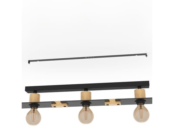 EGLO BRAMERTON LOFT 3L E27 svart/trä FSC