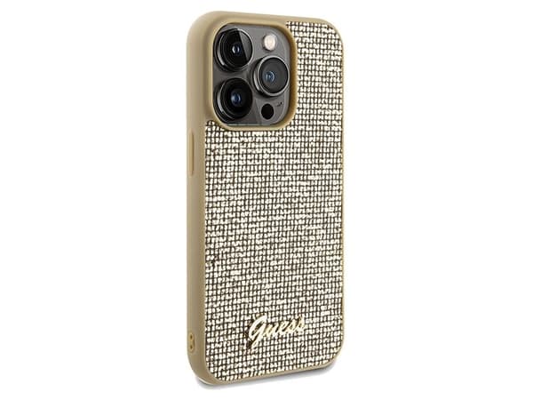 Guess Disco Metal Script fodral för iPhone 14 Pro - guld