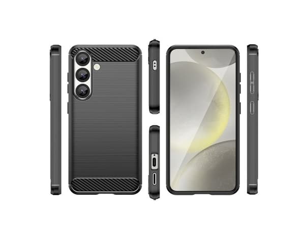 Carbon Case fleksibelt silikonetui for Xiaomi Redmi Note 14 Pro 4G - sort