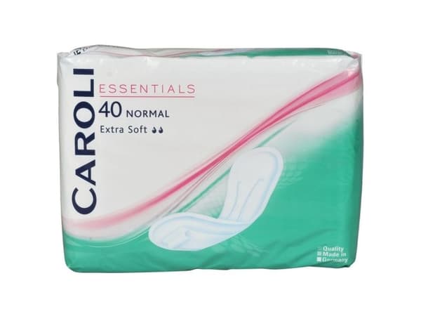 Sanitetsbindor, Caroli, 22,5x9cm, vit, Maxi bindor, Normal - (12 st.)