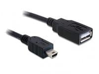 Delock - USB-kaapeli - USB (hun) til mini-USB type B (han) - USB 2.0 - 50 cm - lajittelu