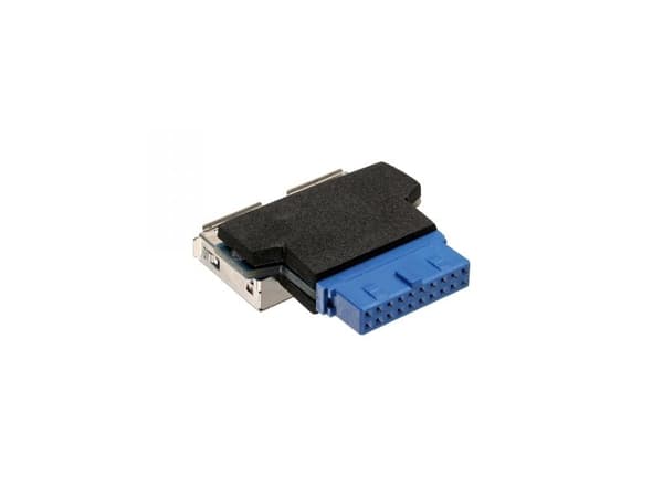 InLine 33444I, 2x USB A, USB 3.0 (19pin), 0,05 m, Musta, Sininen