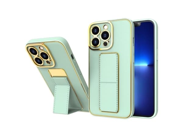 Nytt Kickstand-deksel til iPhone 13 Pro Max med grønt stativ