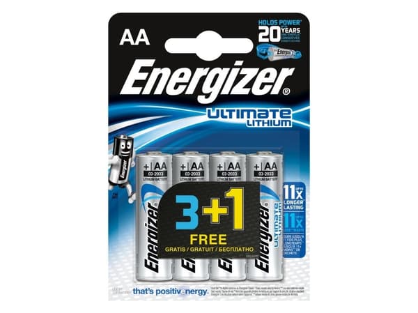 Energizer ENLITHIUMAA4SO, Engangsbatteri, AA, Lithium, 1,5 V, 4 stykker, 1150 mAh