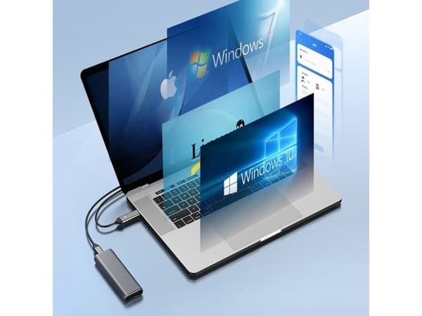 Orico M.2 NVMe USB-C 3.2 diskholder, grå