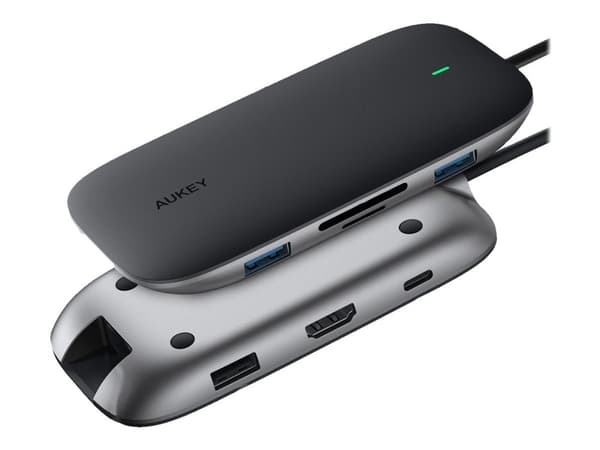 Aukey Unity Link PD III - Dokkingstasjon - USB-C - HDMI - 1GbE