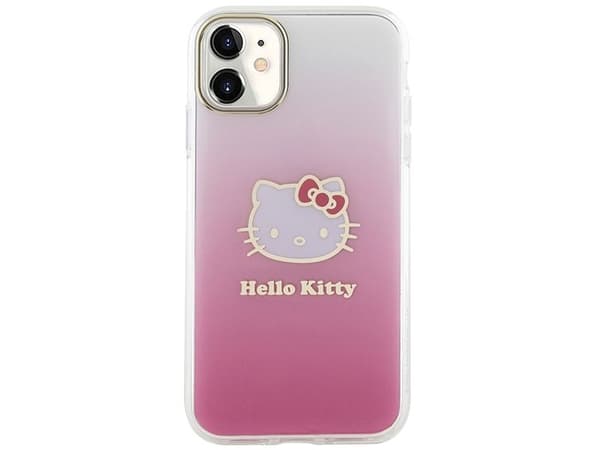 Hurtel Hello Kitty IML gradient electrop kitty hode-deksel til iPhone 11 / Xr - rosa