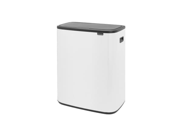 Brabantia Bo Touch Bin, 60 l, Rektangulær, Plast, Sort, Hvit, Plast, 545 mm