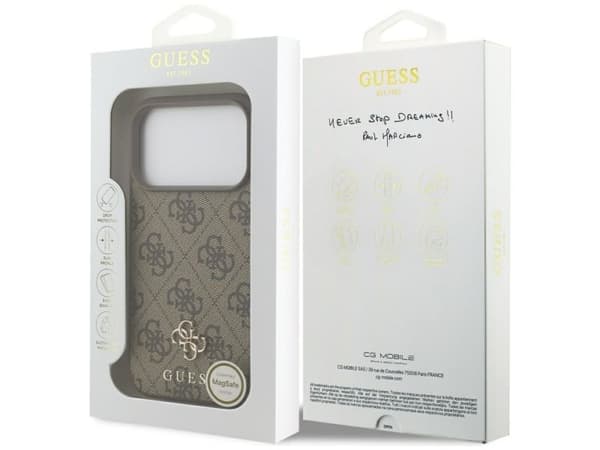 Guess 4G Small Classic Logo MagSafe case for iPhone 17 Pro - brown