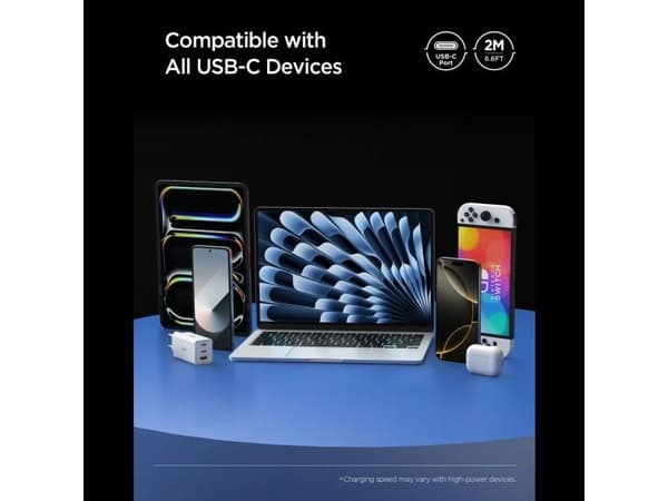 Spigen EB10020CC USB-C-kabel 100W 200 cm - hvit