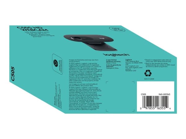 Logitech C505 - Webkamera - väri - 720p - kiinteä polttoväli - ääni - USB