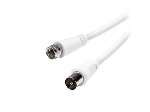 Vivanco VVSAT30COAXMMW, 3 m, F-typ, Koaxial, Vit