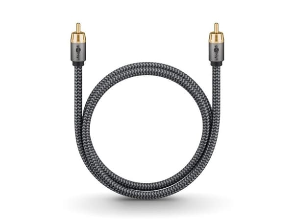 Goobay 65296, RCA, Hankjønn, RCA, Hankjønn, 10 m, Sølv, Sort