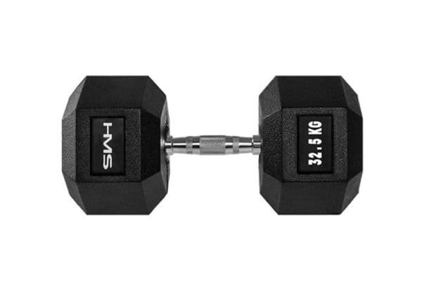 HMS hantel Hex Pro gummerad 1 x 32,5 kg