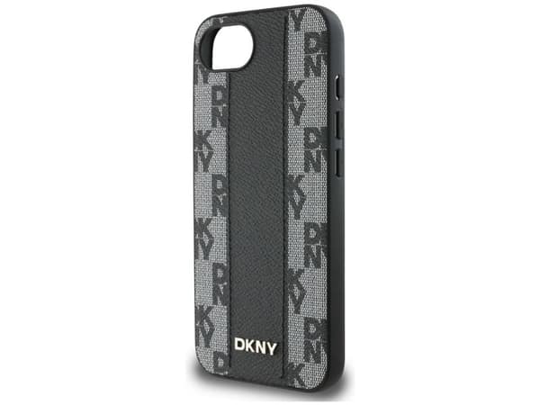 DKNY etui DKNY Leather Checkered mono MagSafe til iPhone 16e svart