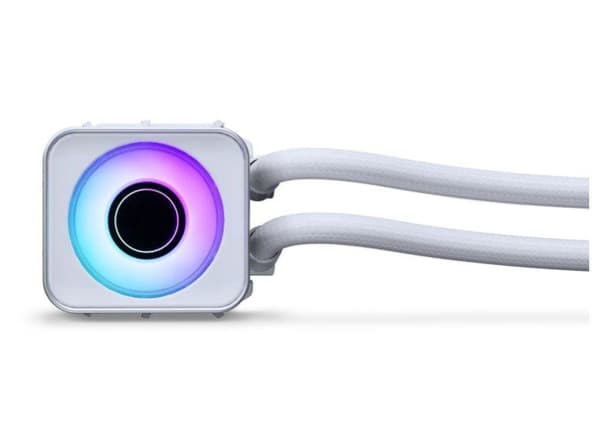 Phanteks Glacier One 420D30 DRGB AIO Liquid CPU Cooler, X2 Cap, White