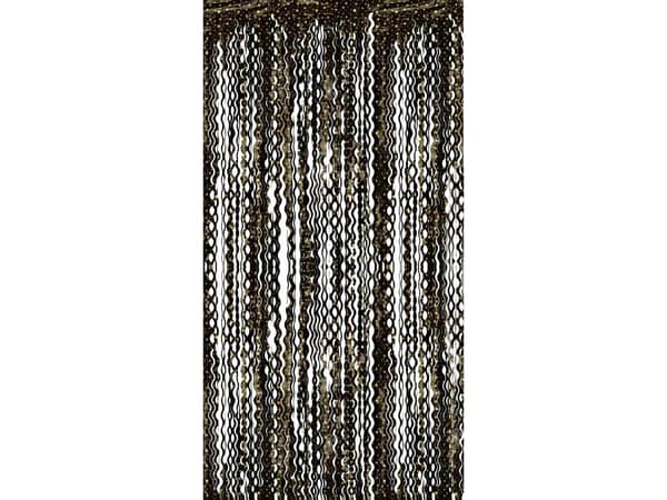 GoDan Spiralgardin - sølvstjerner, sort, 100x200cm