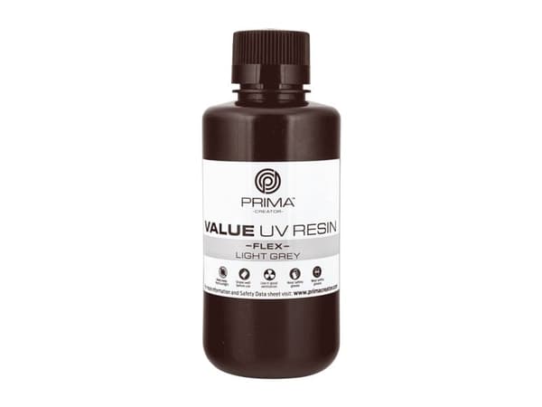 PrimaCreator Value Flex UV-delu, 500 ml, ljusgrå
