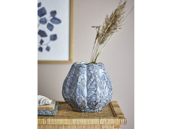 CREATIVE COLLECTION Hetty vase, blå, steingods