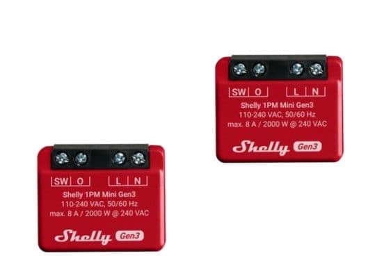 Shelly Plus 1PM Mini Gen3 (dubbelförpackning)