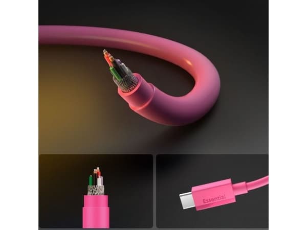 Spigen EB6010CC, 1 m, USB-C, USB-C, 0,48 Gbit/sek., Lyserød