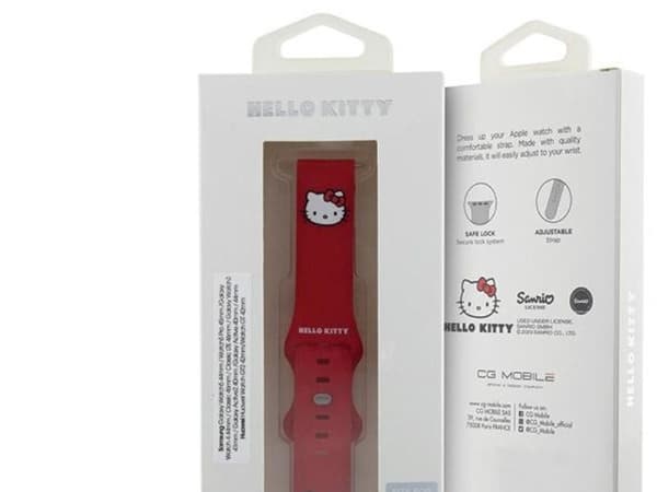 Hello Kitty silikoni Kitty päähihna Universal 20mm - punainen