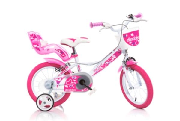 Dino bikes barne-sykkel 12" hvit/rosa