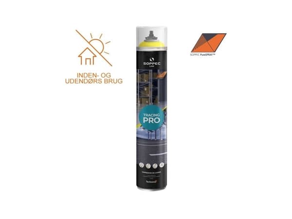 SOPPEC märkspray TRACING PRO 750 ml. GUL (RAL 1023) - för SOPPEC Driver - 2278005