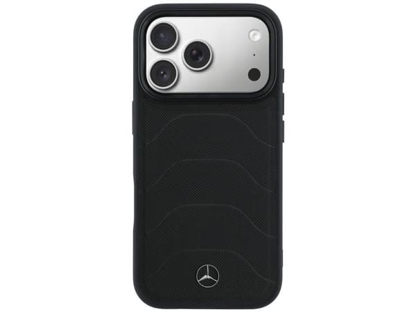 Mercedes Leather Mesh with Bow Line MagSafe Case for iPhone 17 Pro Max - Black