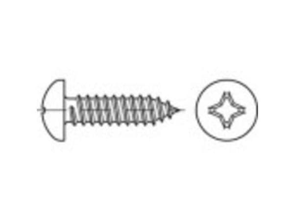 TOOLCRAFT linsehode sporskruer 4,8 mm 80 mm Philips DIN 7981 rustfritt stål A2, 100 stk