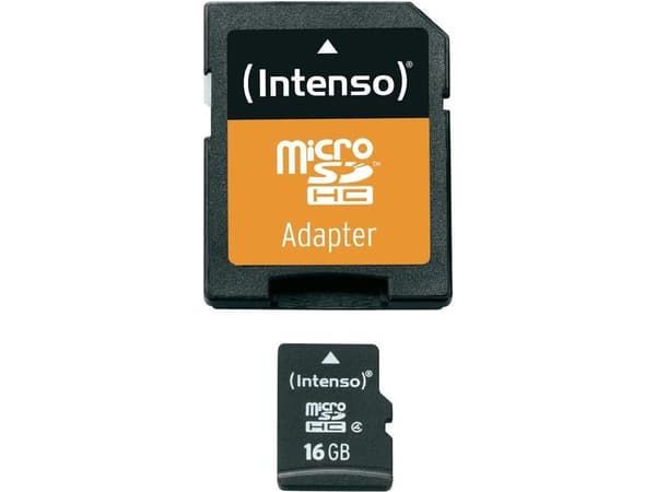 Intenso - Flashminnekort (microSDHC til SD-adapter inkludert) - 16 GB - Class 4 - 140x/34x - microSDHC