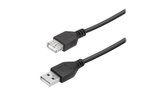 Vivanco høyhastighets USB-A han til hunn-kabel for dataoverføring og lading, sort