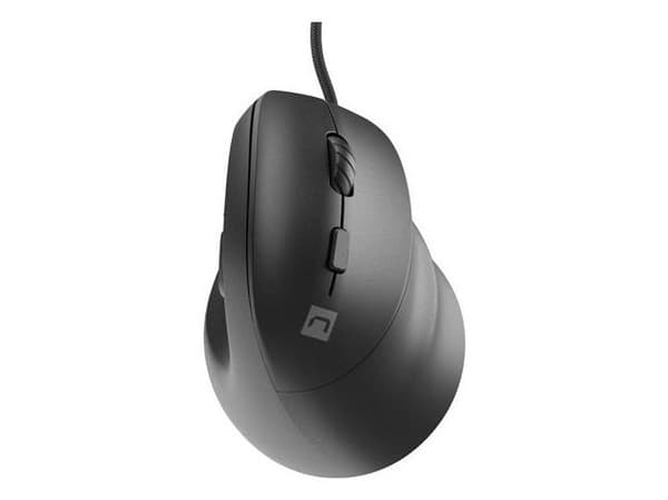 Natec CRAKE 2 PRO - Vertikal mus - ergonomisk - optisk - 6 knapper - kablet - USB - svart