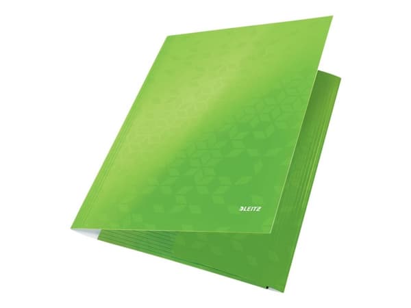 3-flap mapp Leitz WOW kartong A4 grön - (10 st.)