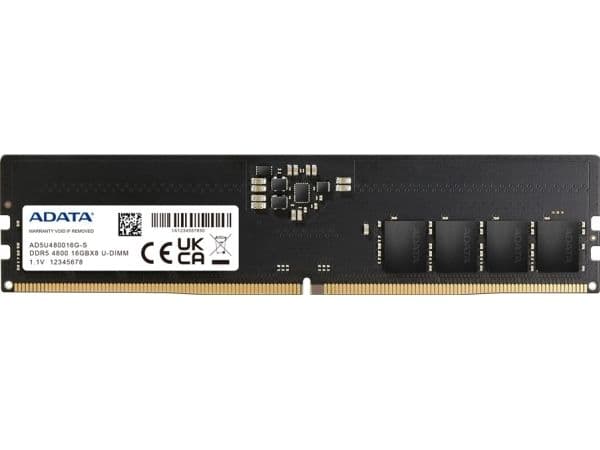 ADATA - DDR5 - modul - 32 GB - DIMM 288-pin - 4800 MT/s / PC5-38400 - CL40 - 1.1 V - ej buffrad - on-die ECC - svart