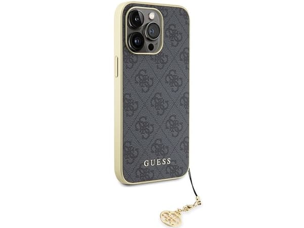 Guess 4G Charms Collection-deksel til iPhone 15 Pro Max - grå