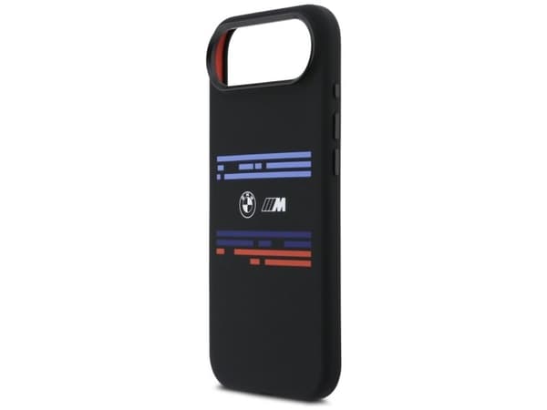 BMW M Silicon Horizontal Line MagSafe -kotelo Apple iPhone Airille, musta